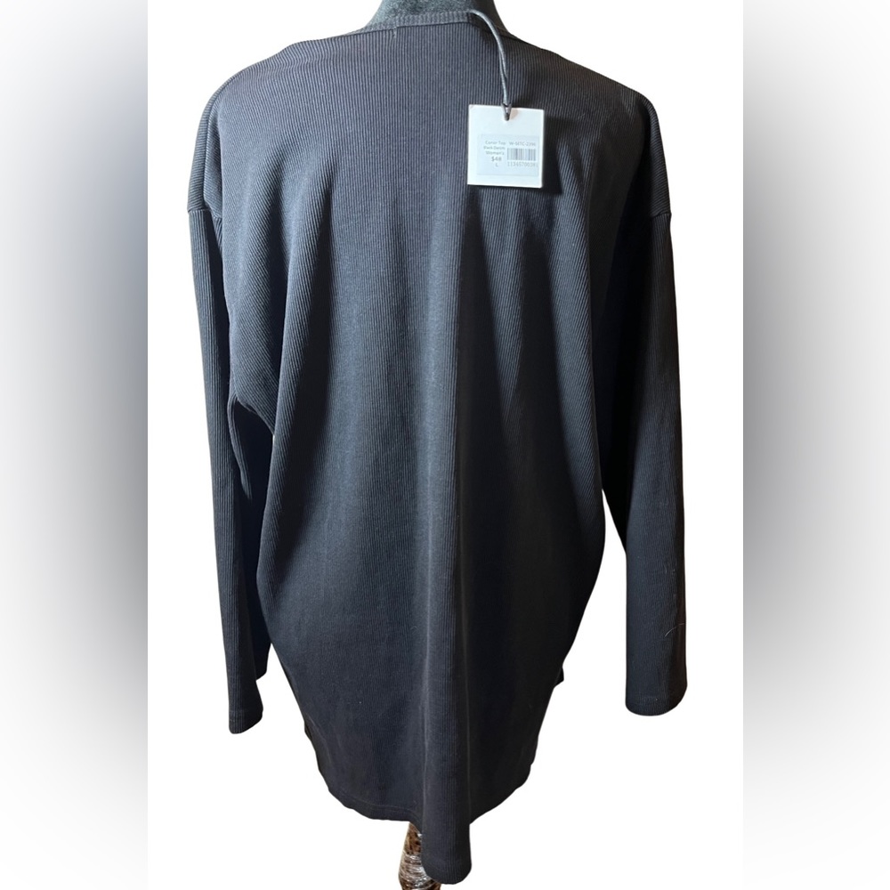 NWT JAY BASICS High Low Ribbed Conor Top 3/4 Tee Shirt Stretch Sz Large $48 - Picture 2 of 3